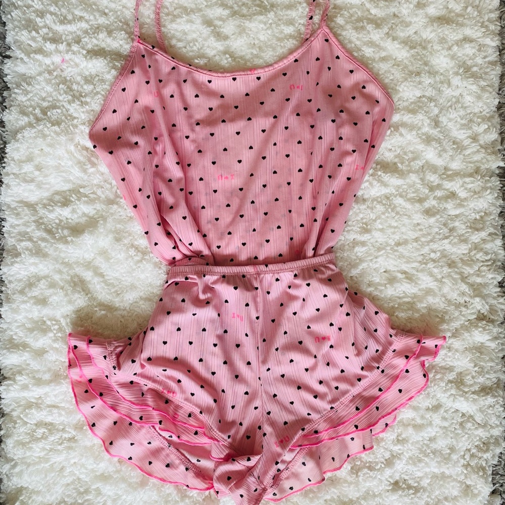 Spaghetti Strap Cami Top & Shorts Pajamas Lounge Set